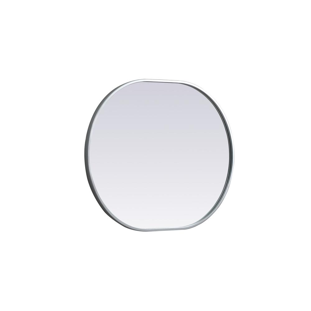 Metal Frame Oval Mirror 24X30 Inch In Silver. Picture 9
