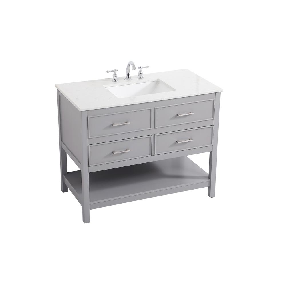42 Inch Single Bathroom Vanity In Gray. Picture 8