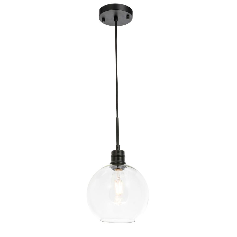 Emett 1 Light Black And Clear Glass Pendant. Picture 5