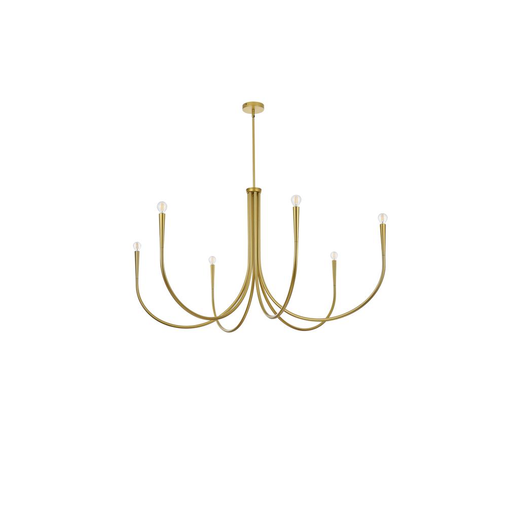 Layne 55 Inch Chandelier In Brass. Picture 6