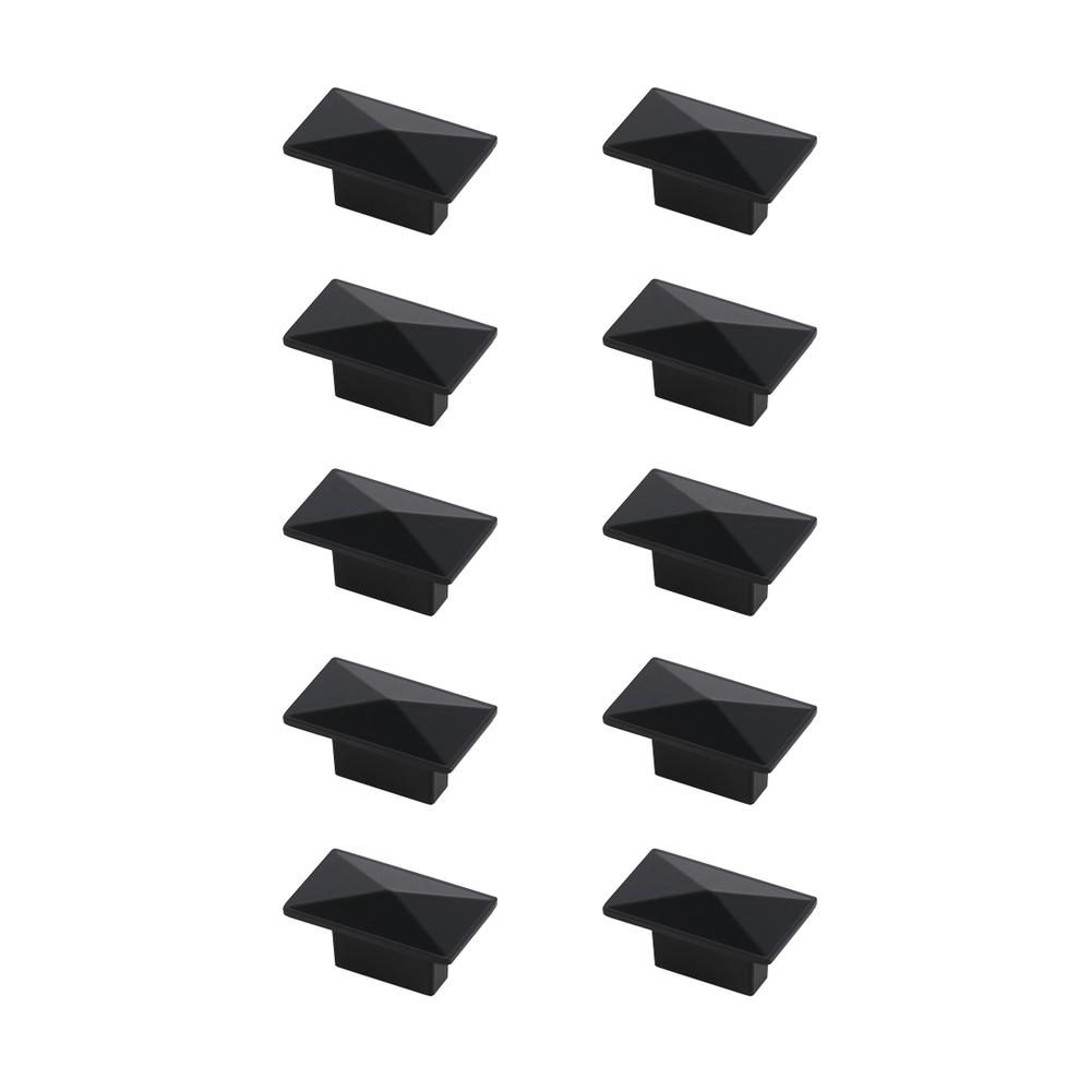 Perry 2" Matte Black Rectangle Knob Multipack (Set Of 10). Picture 1