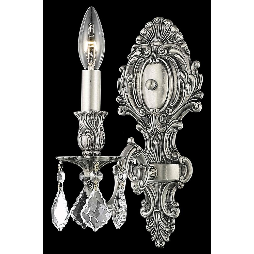 Monarch 1 Light Pewter Wall Sconce Clear Royal Cut Crystal. Picture 1
