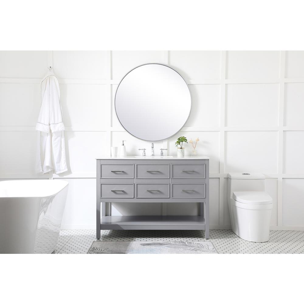 48 Inch Single Bathroom Vanity In Gray. Picture 4