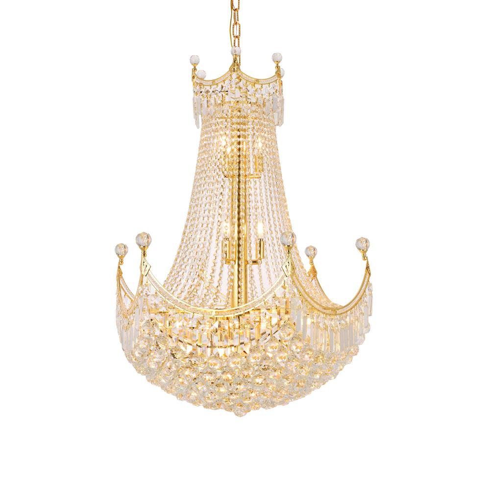 Corona 24 Light Gold Chandelier Clear Royal Cut Crystal. Picture 2