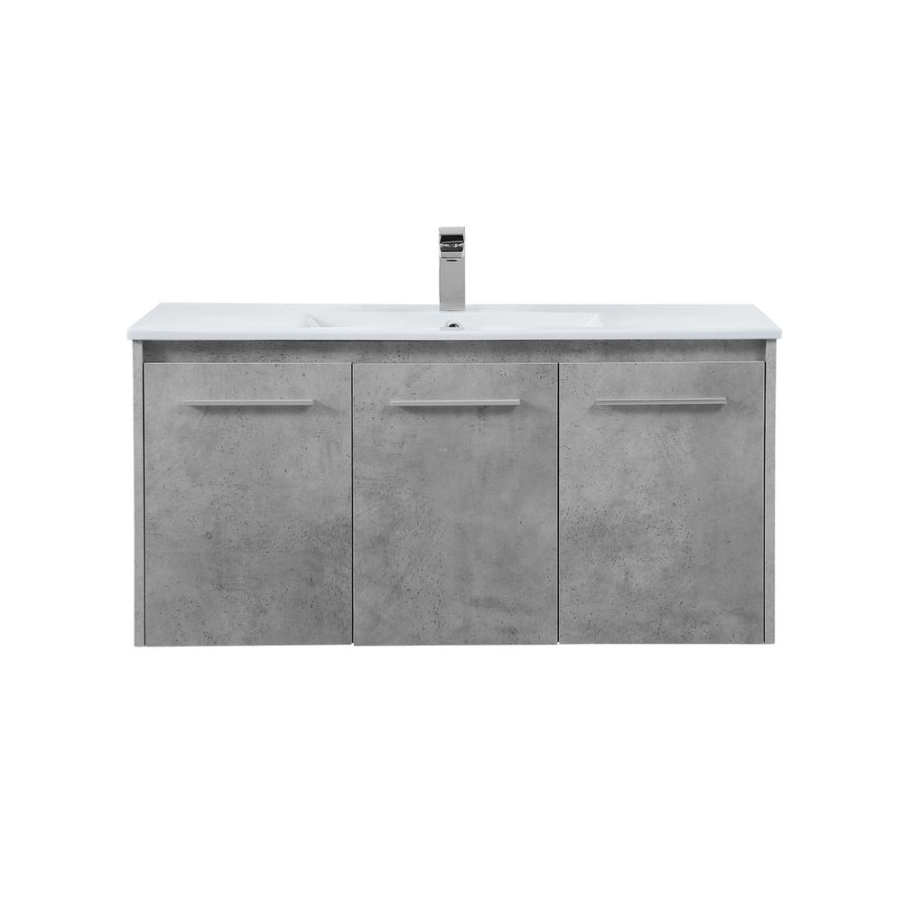 40 Inch  Single Bathroom Floating Vanity In Concrete Grey. Picture 1
