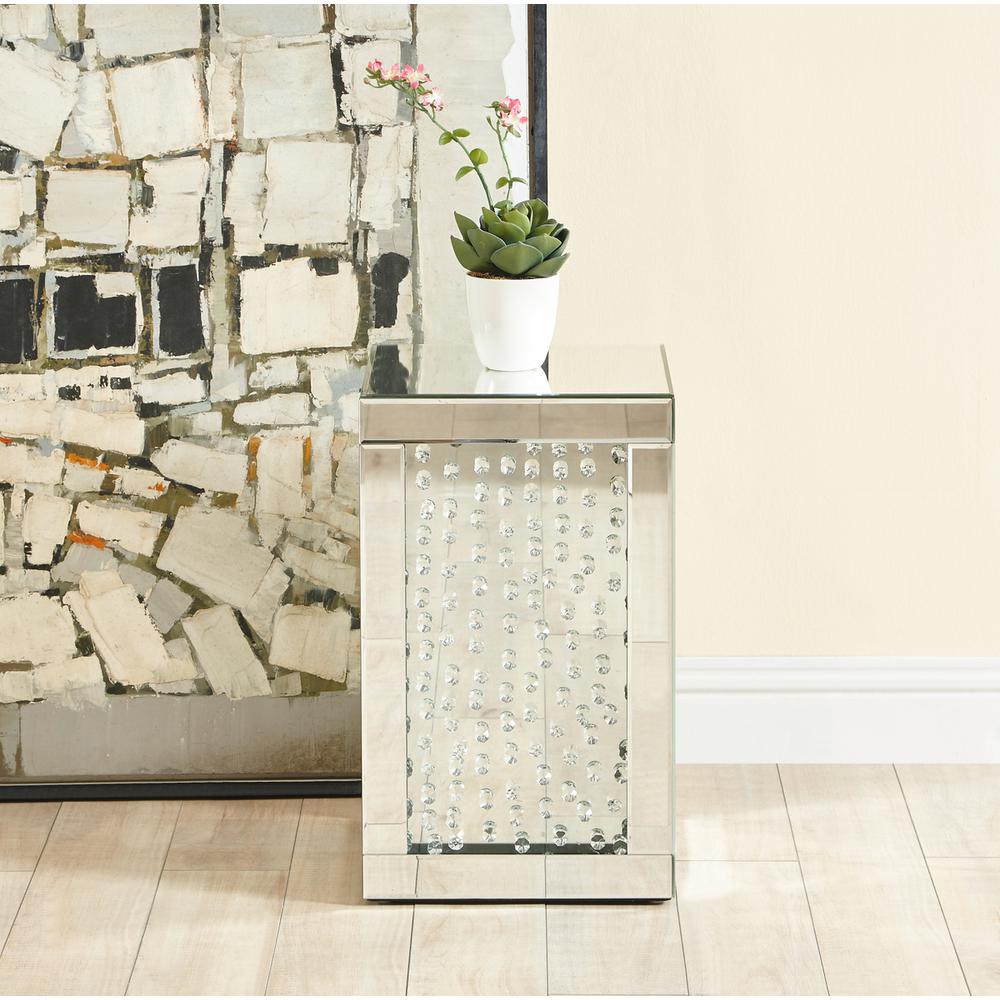 12 Inch Crystal End Table In Clear Mirror Finish. Picture 8