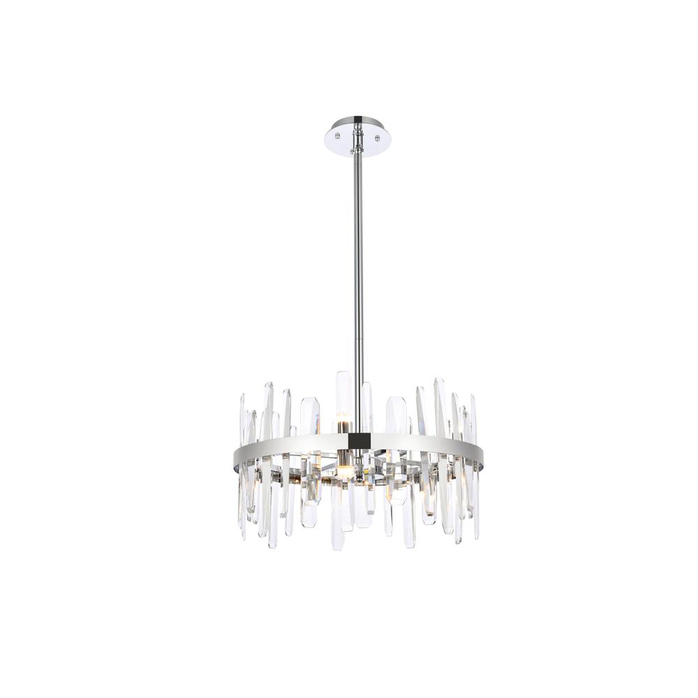 Serena 20 Inch Crystal Round Pendant In Chrome. Picture 1