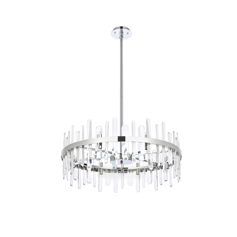 Serena 32 Inch Crystal Round Chandelier In Chrome. Picture 6