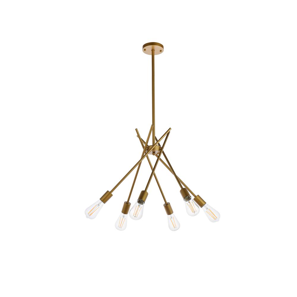 Lucca 23 Inch Pendant In Brass. Picture 6