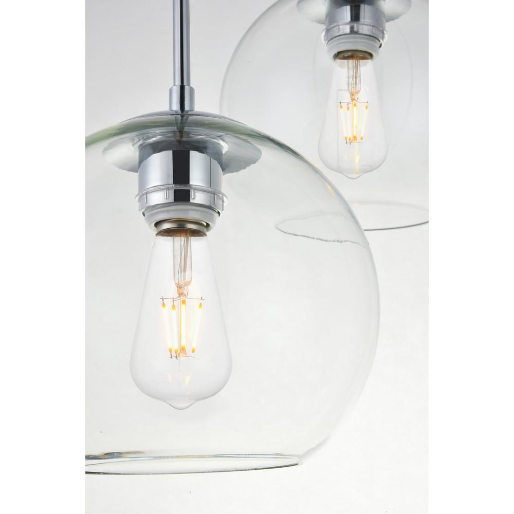 Baxter 3 Lights Chrome Pendant With Clear Glass. Picture 3