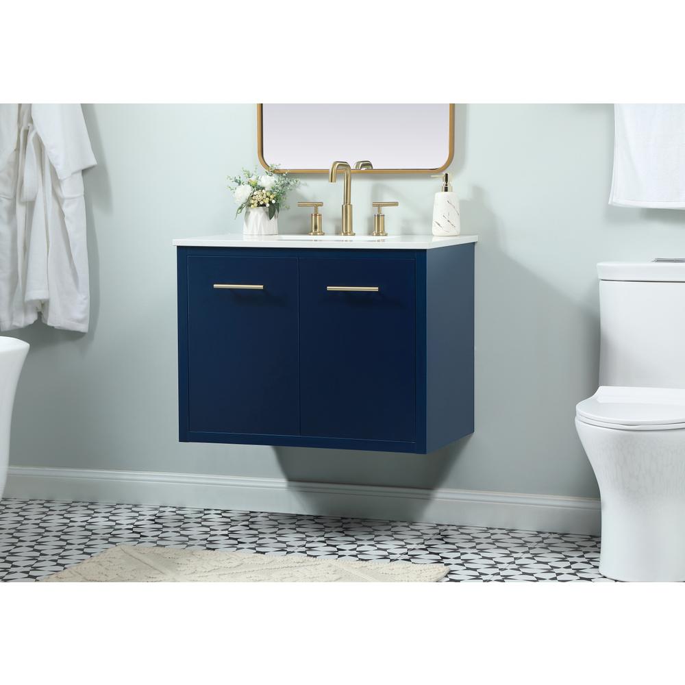30 Inch Single Bathroom Vanity In Blue. Picture 5