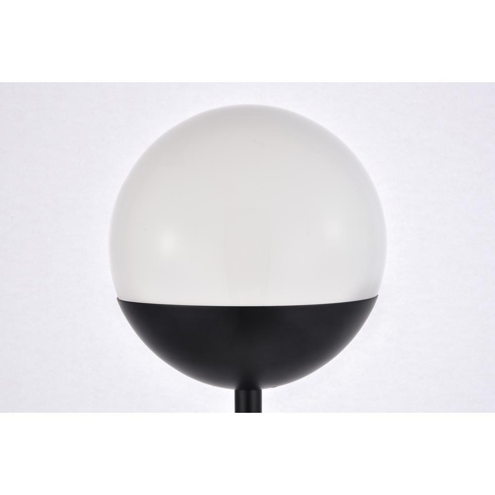 Eclipse 1 Light Black Floor Lamp With Frosted White Glass. Picture 3