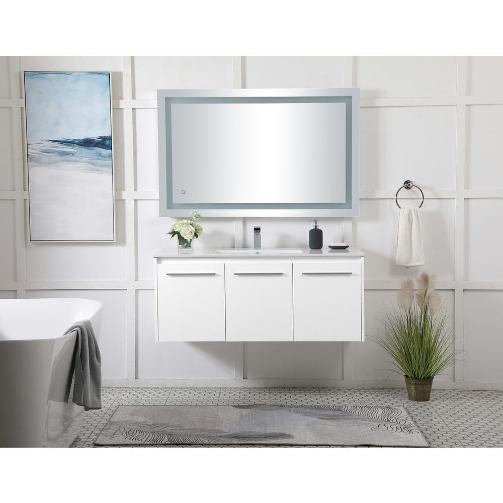 48 Inch  Single Bathroom Floating Vanity In White. Picture 6