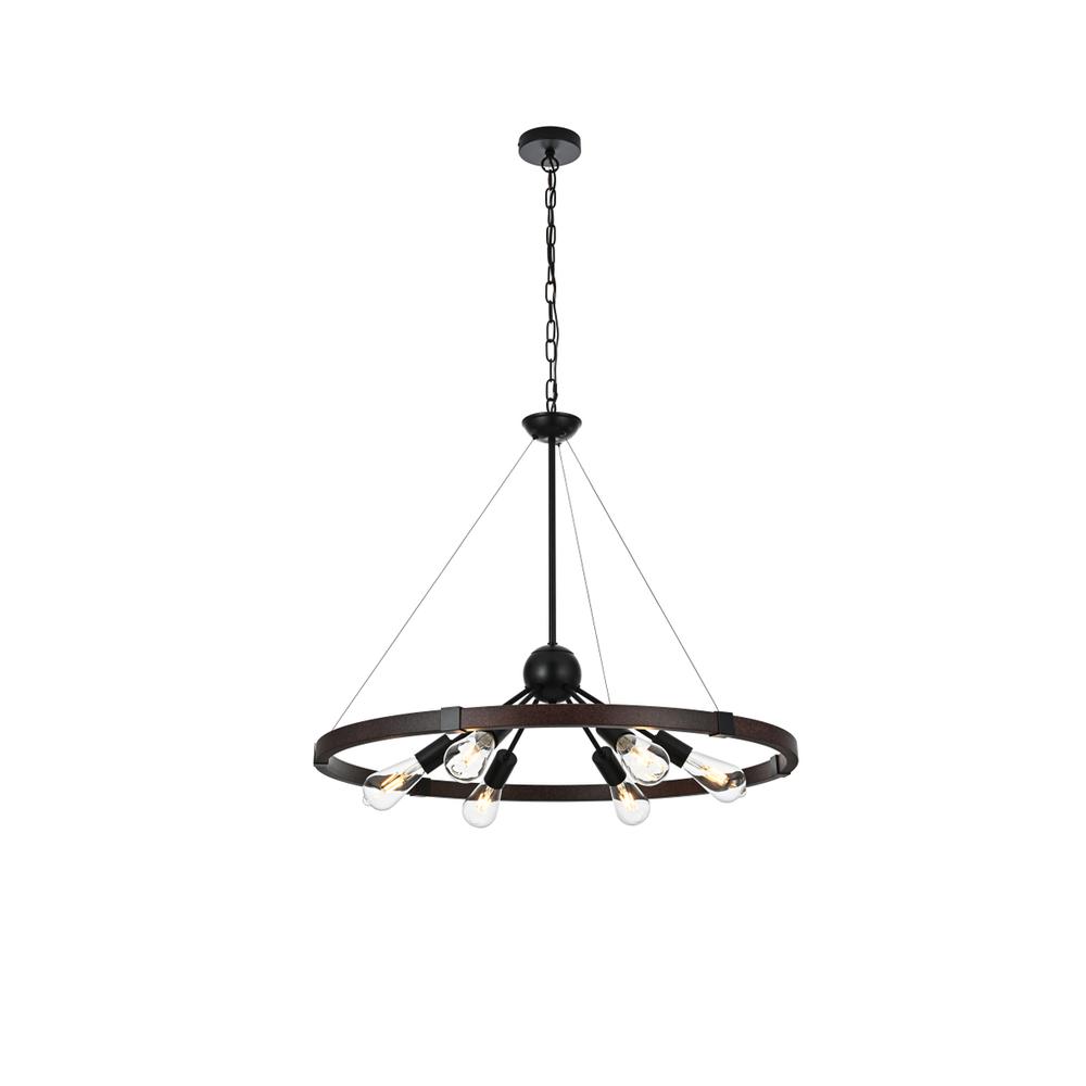 Thora 32 Inch Pendant Light In Weathered Black. Picture 1