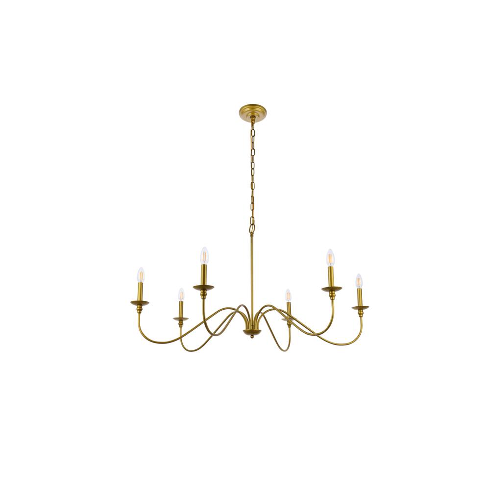 Rohan 42 Inch Chandelier In Brass. Picture 6