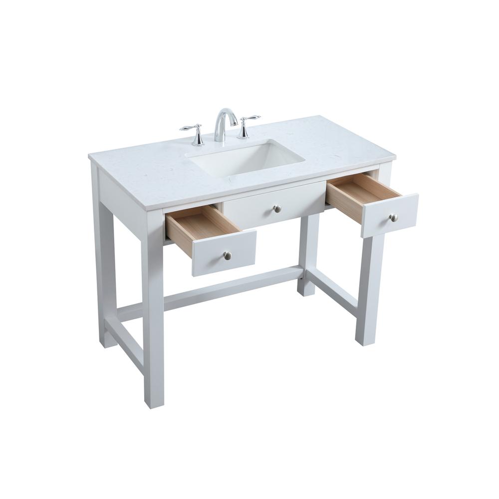 42 Inch Ada Compliant Bathroom Vanity In White. Picture 9