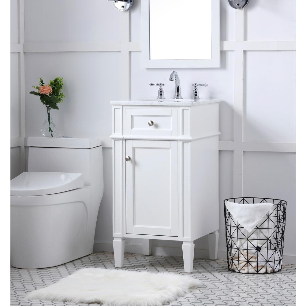 18 In. Single Bathroom Vanity Set In White. Picture 2