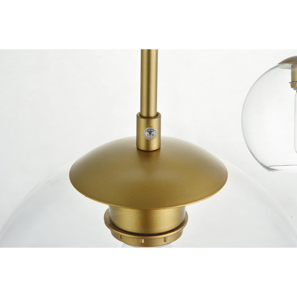 Baxter 3 Lights Brass Pendant With Clear Glass. Picture 5
