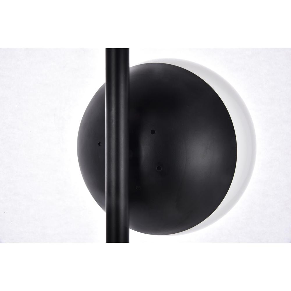 Eclipse 3 Lights Black Floor Lamp With Frosted White Glass. Picture 3
