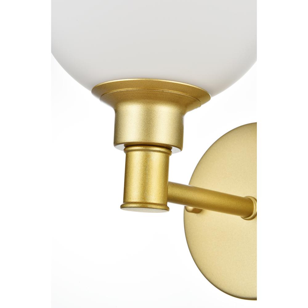 Cordelia 1 Light Brass And Frosted White Bath Sconce. Picture 4