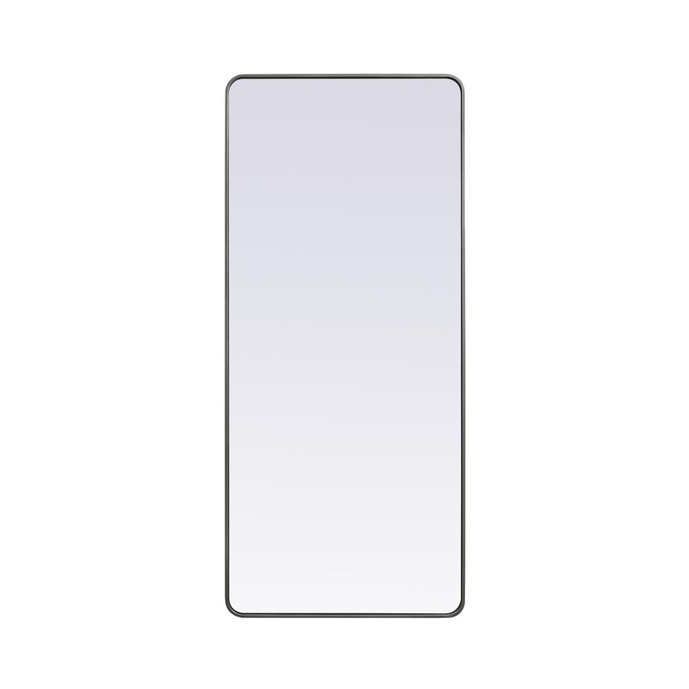 Soft Corner Metal Rectangle Mirror 32X72 Inch In Silver. Picture 1