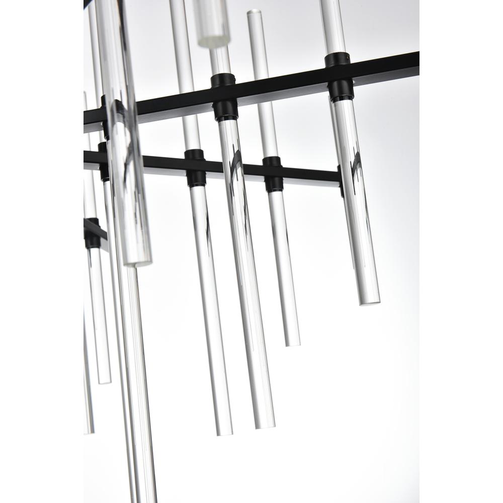 Sienna 31 Inch Crystal Rod Pendant In Black. Picture 4