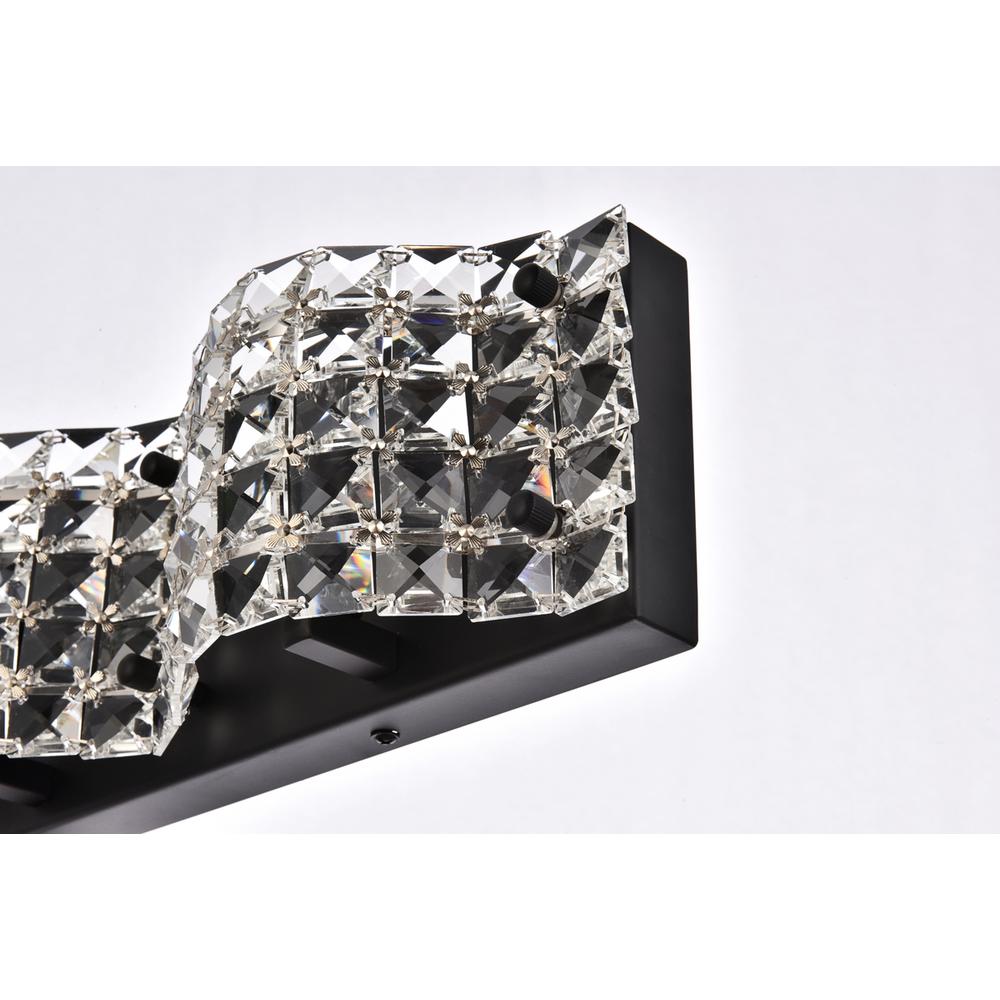 Ollie 4 Light Bath Sconce In Black With Clear Crystals. Picture 4