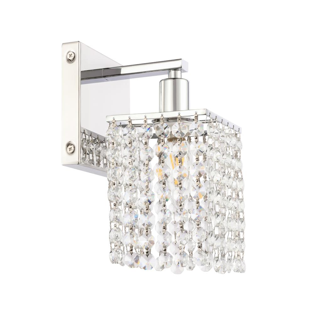 Phineas 1 Light Chrome And Clear Crystals Wall Sconce. Picture 7