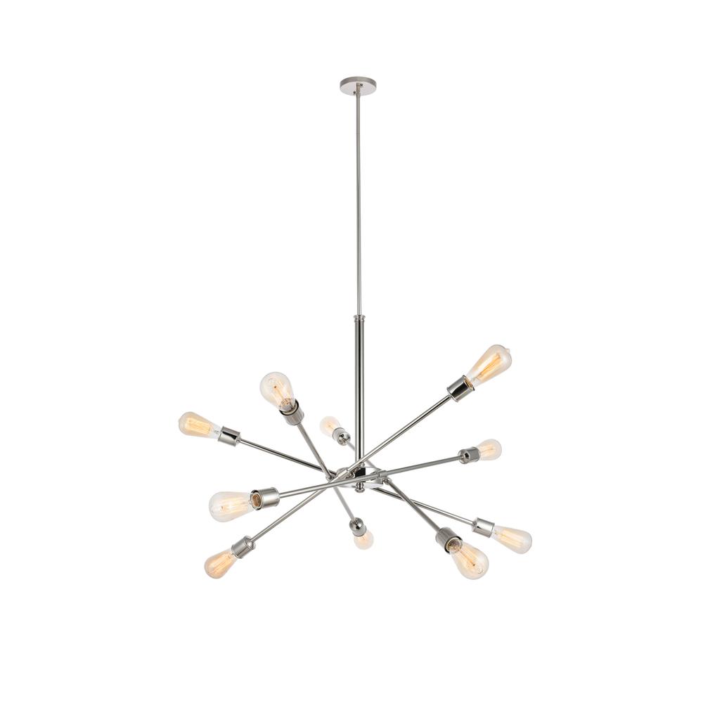 Axel 10 Lights Polished Nickel Pendant. Picture 3