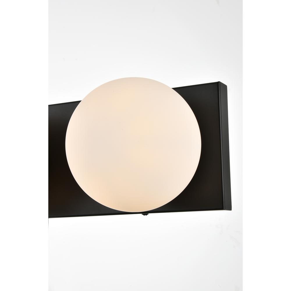 Jaylin 3 Light Black And Frosted White Bath Sconce. Picture 3