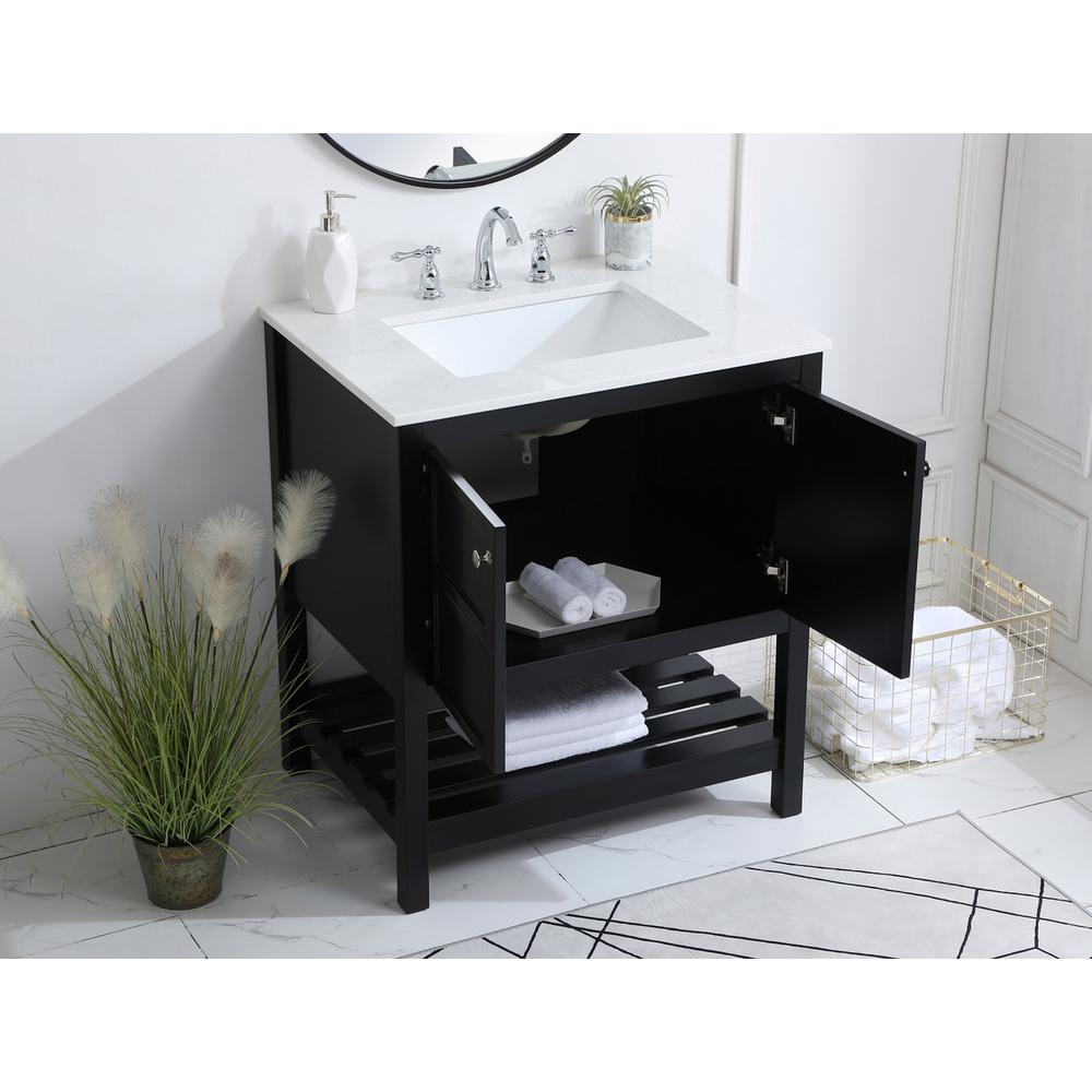 30 Inch Single Bathroom Vanity In Black. Picture 3