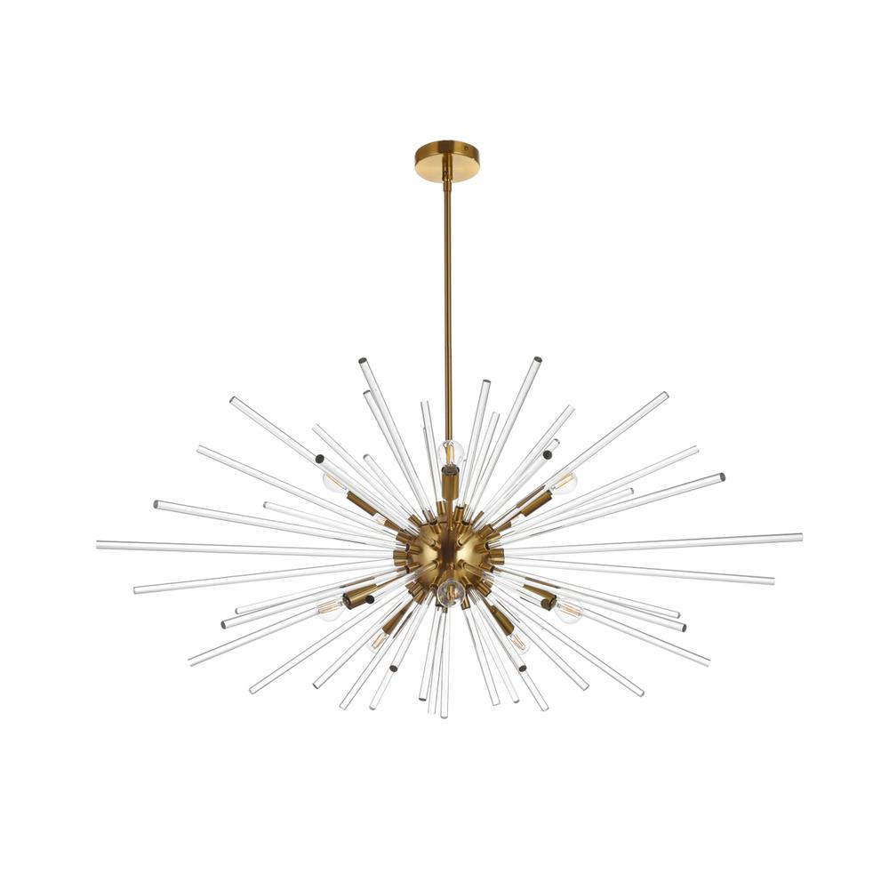 Sienna 46 Inch Crystal Rod Pendant In Gold. Picture 6