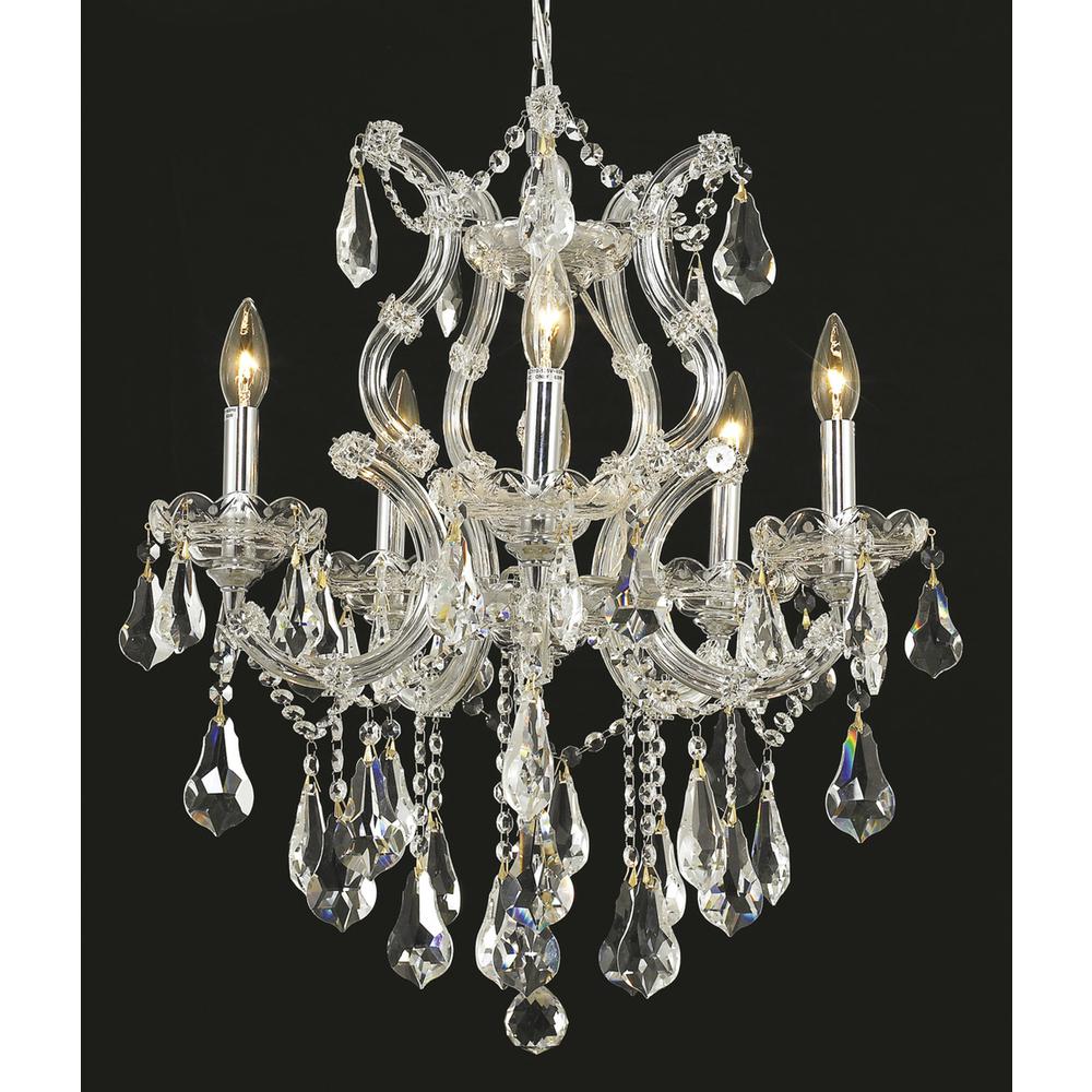 Maria Theresa 6 Light Chrome Chandelier Clear Royal Cut Crystal. Picture 1