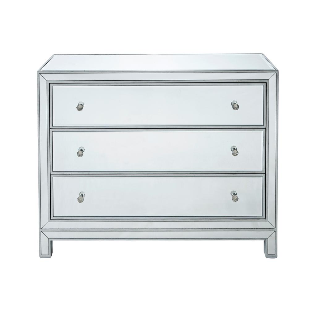 Chest 3 Drawers 40In. W X 16In. D X 32In. H In Antique Silver Paint. Picture 1