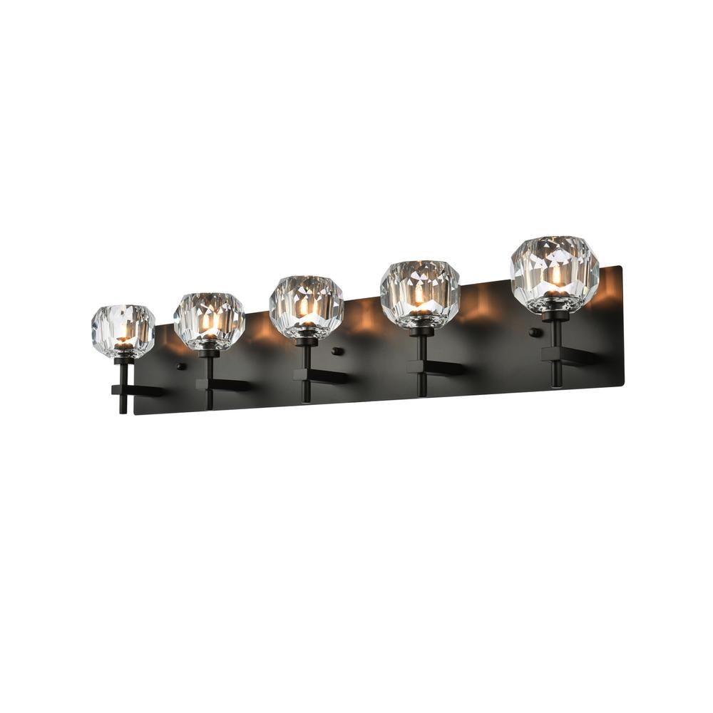 Graham 5 Light Wall Sconce In Black. Picture 2