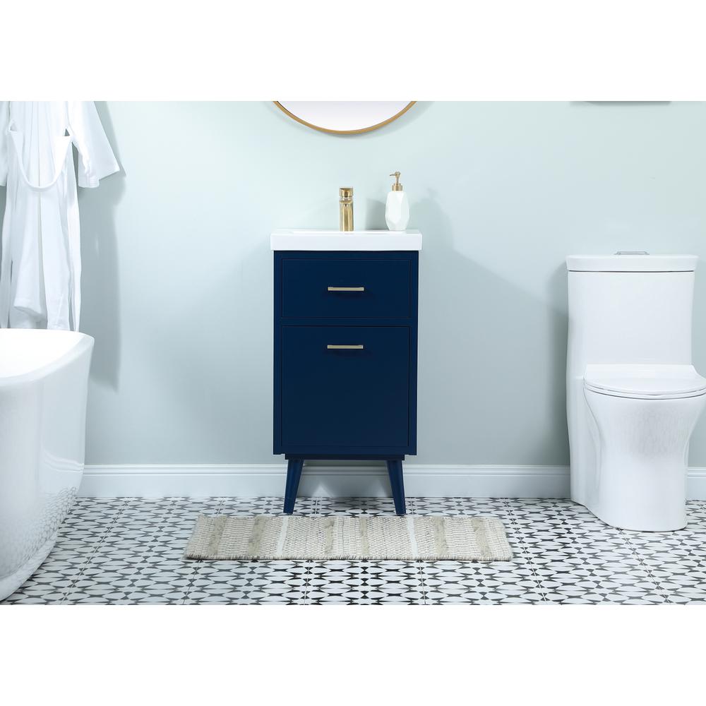 18 Inch Bathroom Vanity In Blue. Picture 14