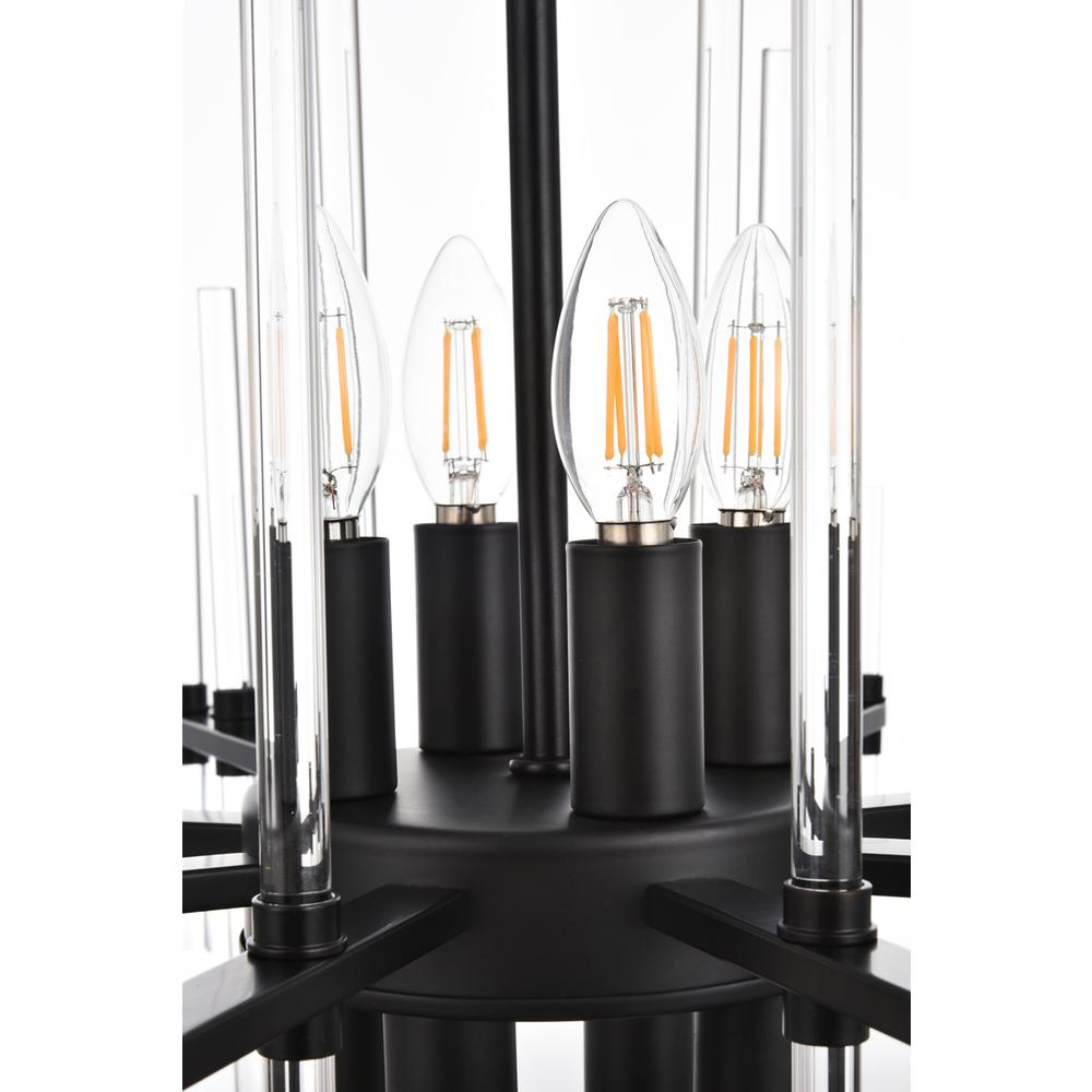 Sienna 27 Inch Crystal Rod Pendant In Black. Picture 4