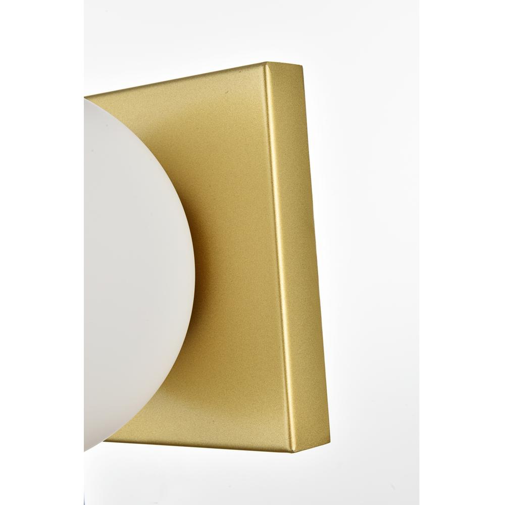 Jaylin 2 Light Brass And Frosted White Bath Sconce. Picture 4