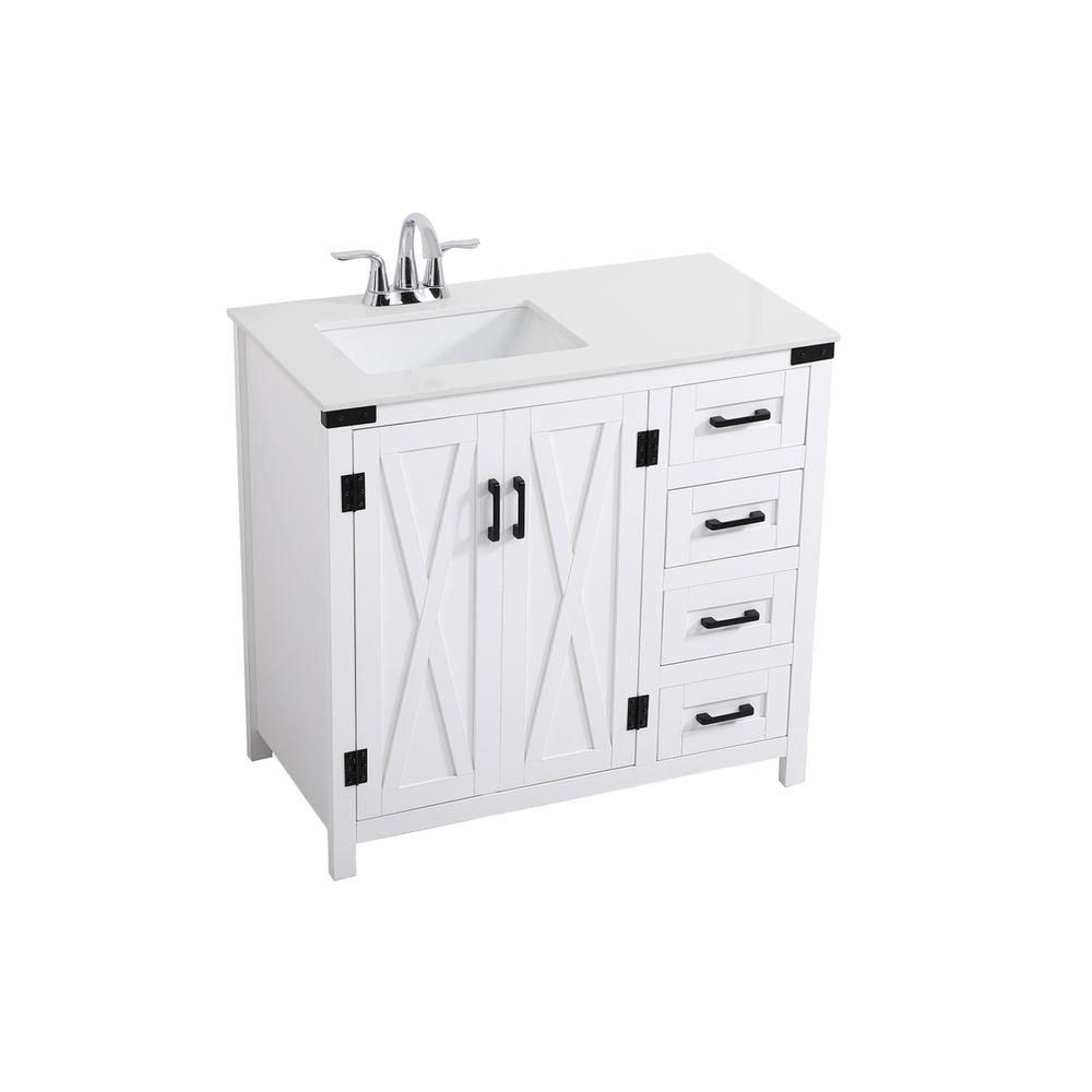 36 Inch Bathroom Vanity In White. Picture 7