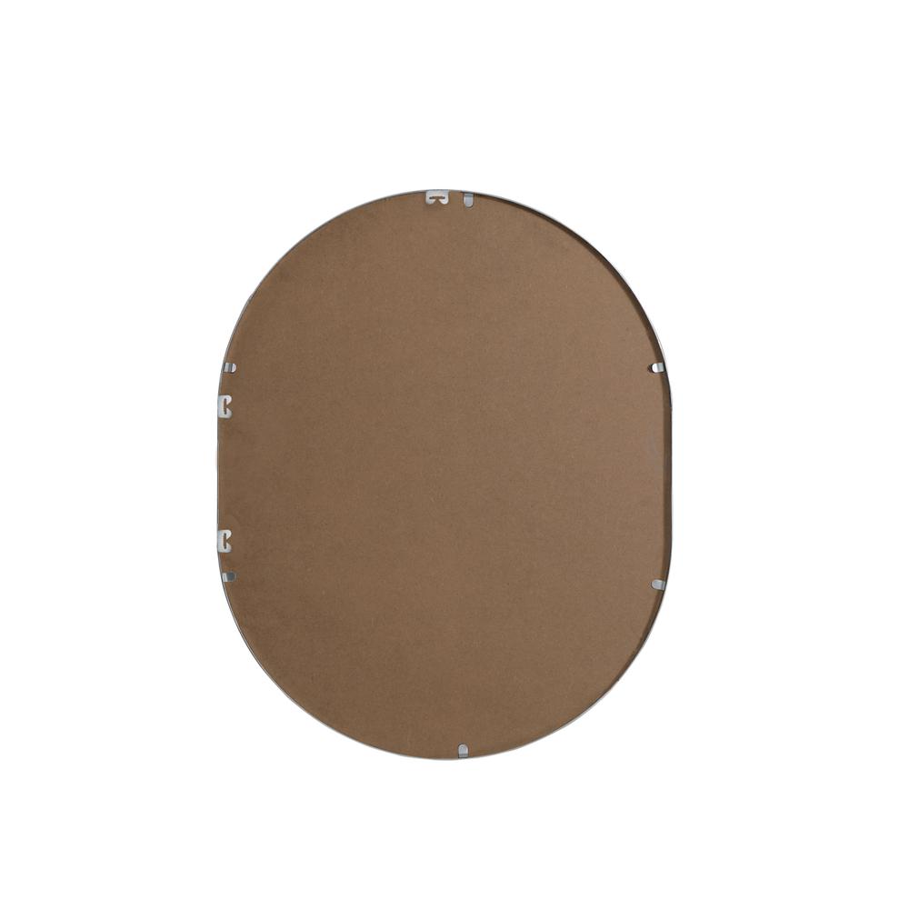 Metal Frame Oval Mirror 24X30 Inch In Silver. Picture 10