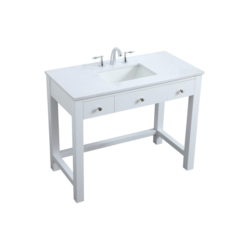 42 Inch Ada Compliant Bathroom Vanity In White. Picture 8