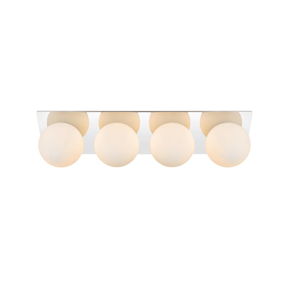 Jillian 4 Light Chrome And Frosted White Bath Sconce. Picture 1