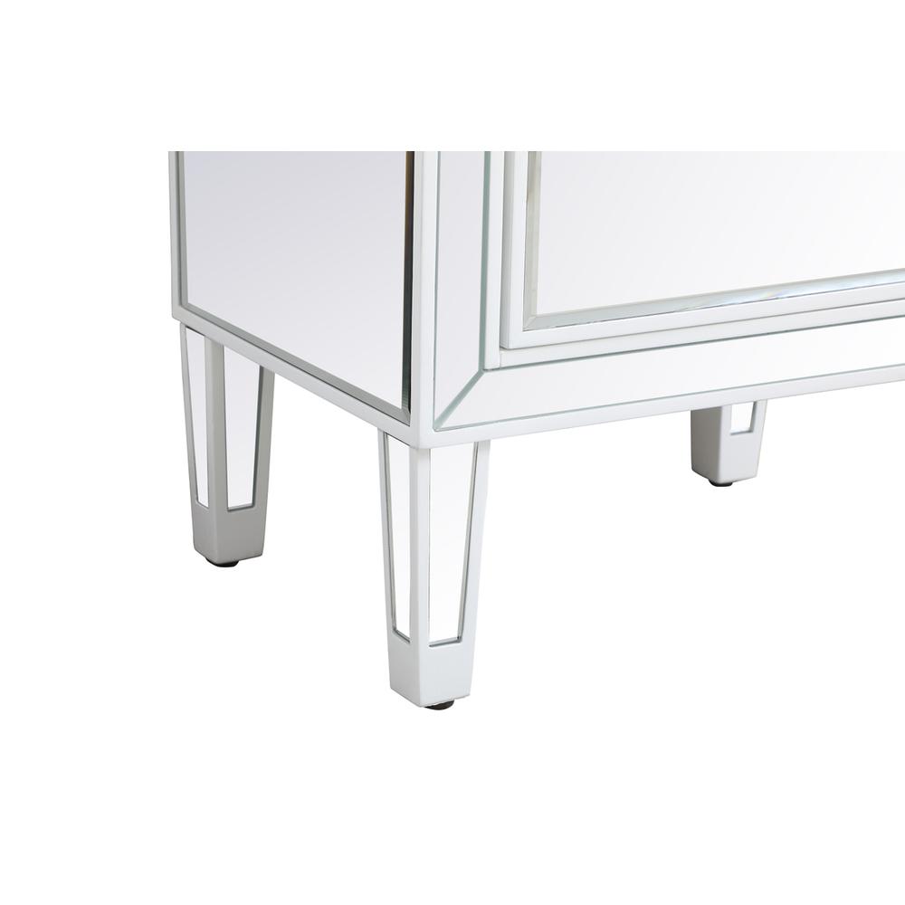 18 Inch Mirrored End Table In White. Picture 8