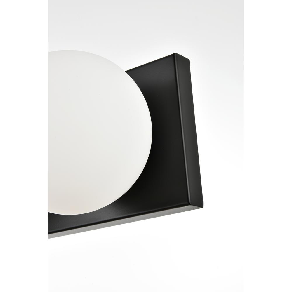 Jaylin 4 Light Black And Frosted White Bath Sconce. Picture 4