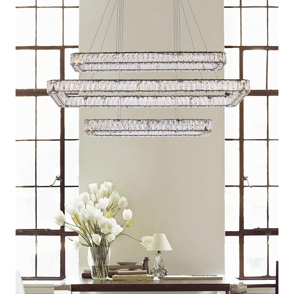 Monroe 50 Inch Led Triple Rectangle Pendant In Black. Picture 8