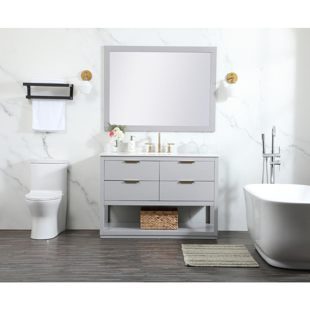 48 Inch Single Bathroom Vanity In Grey With Backsplash. Picture 4