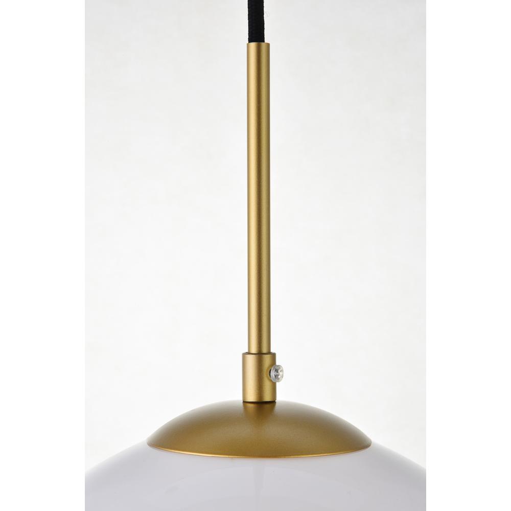 Baxter 1 Light Brass Pendant With Frosted White Glass. Picture 5