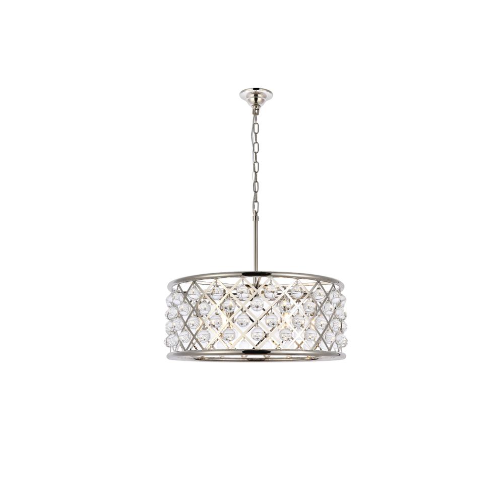 Madison 6 Light Polished Nickel Chandelier Clear Royal Cut Crystal. Picture 1