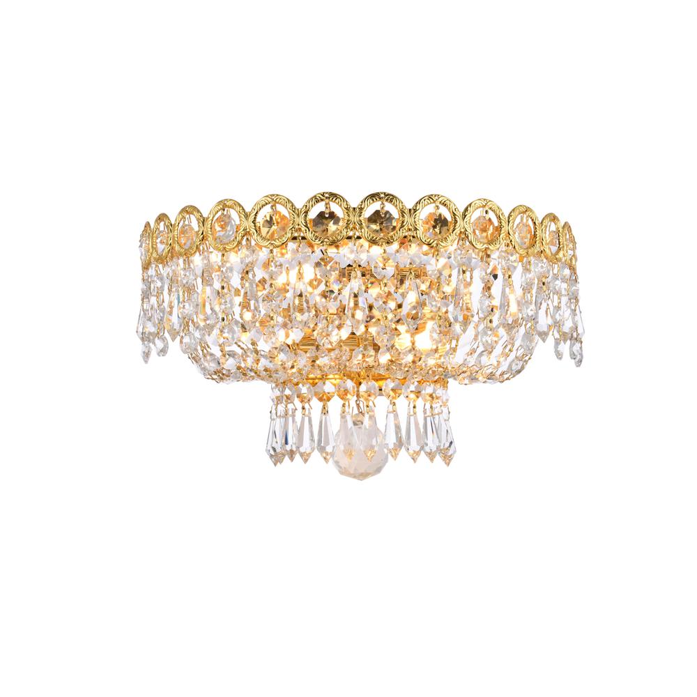 Century 2 Light Gold Wall Sconce Clear Royal Cut Crystal. Picture 1