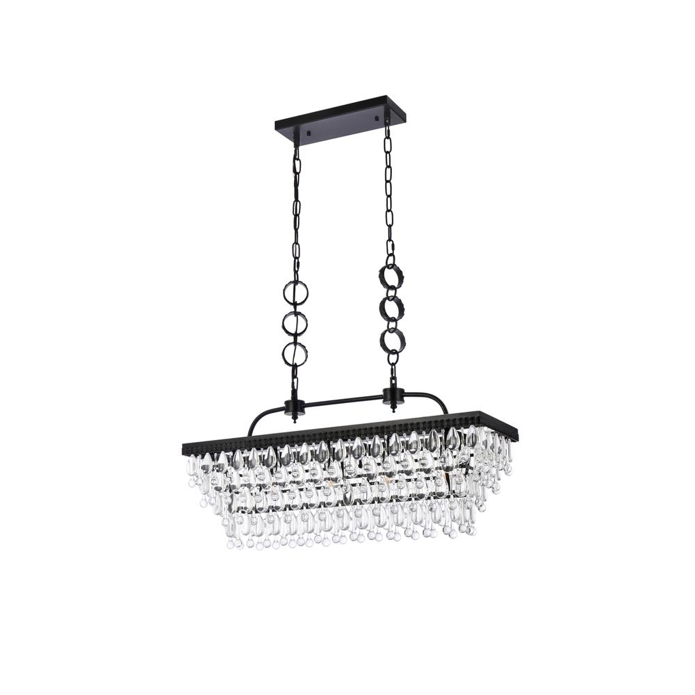 Nordic 32 Inch Rectangle Pendant In Black. Picture 6
